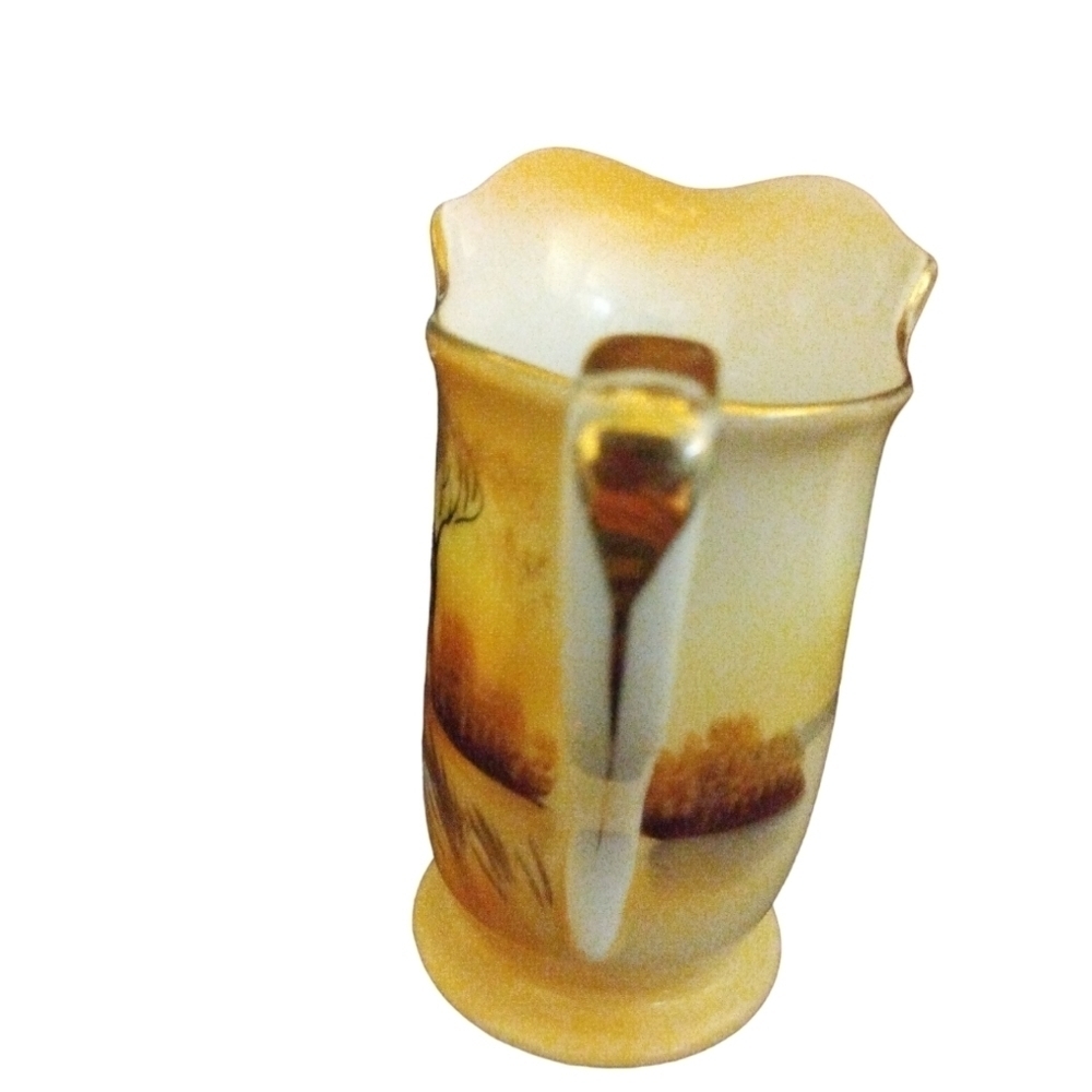 Vintage Noritake Hand Painted "Tree in the Meadow" Mini Porcelain Pitcher 3.5" - Picture 3 of 12